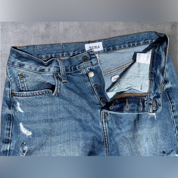 Pistola for Revolve Raw Hem Cut-off Grunge 90’s Button Fly Denim Shorts sz 28 - Picture 4 of 9